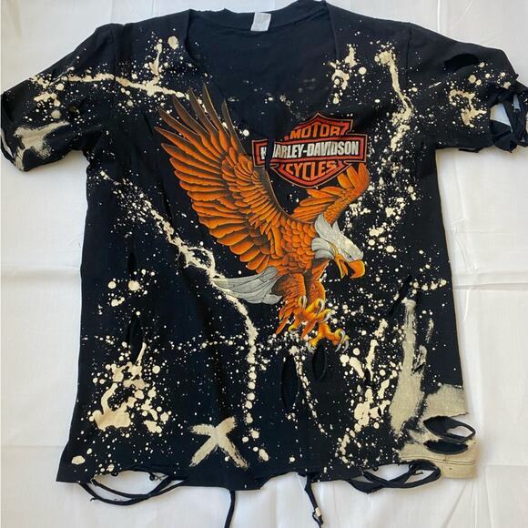 Harley Davidson distressed t shirt - Picture 1 of 6